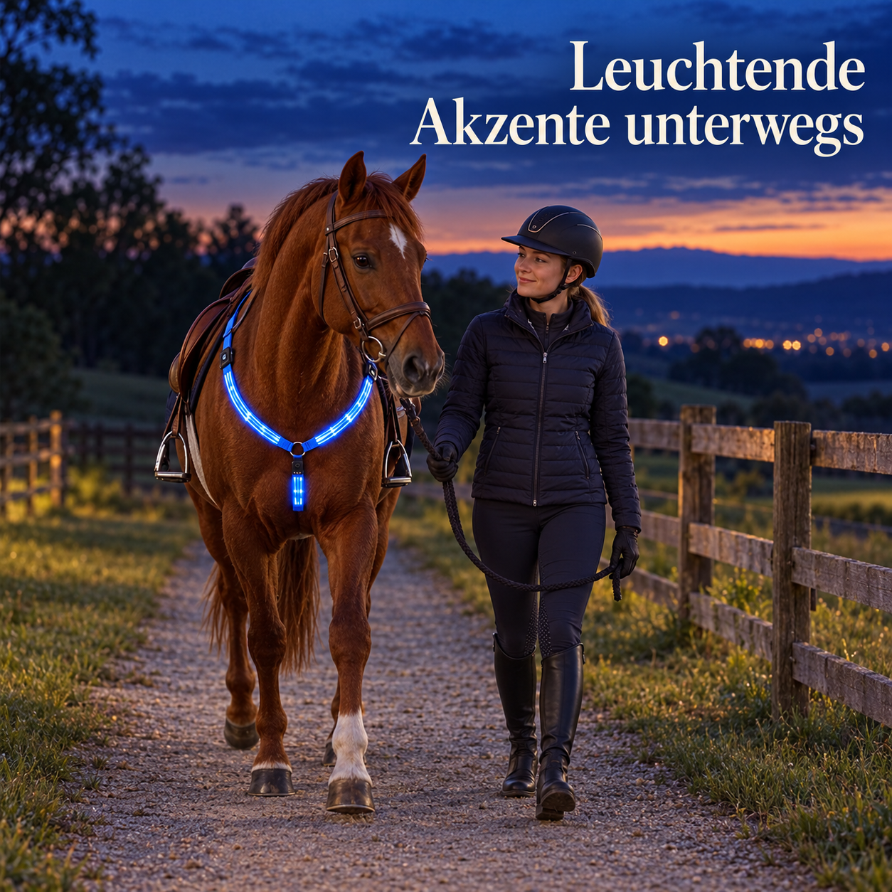 LED-Pferdevorderzeug für einen leuchtenden Auftritt bei Nacht