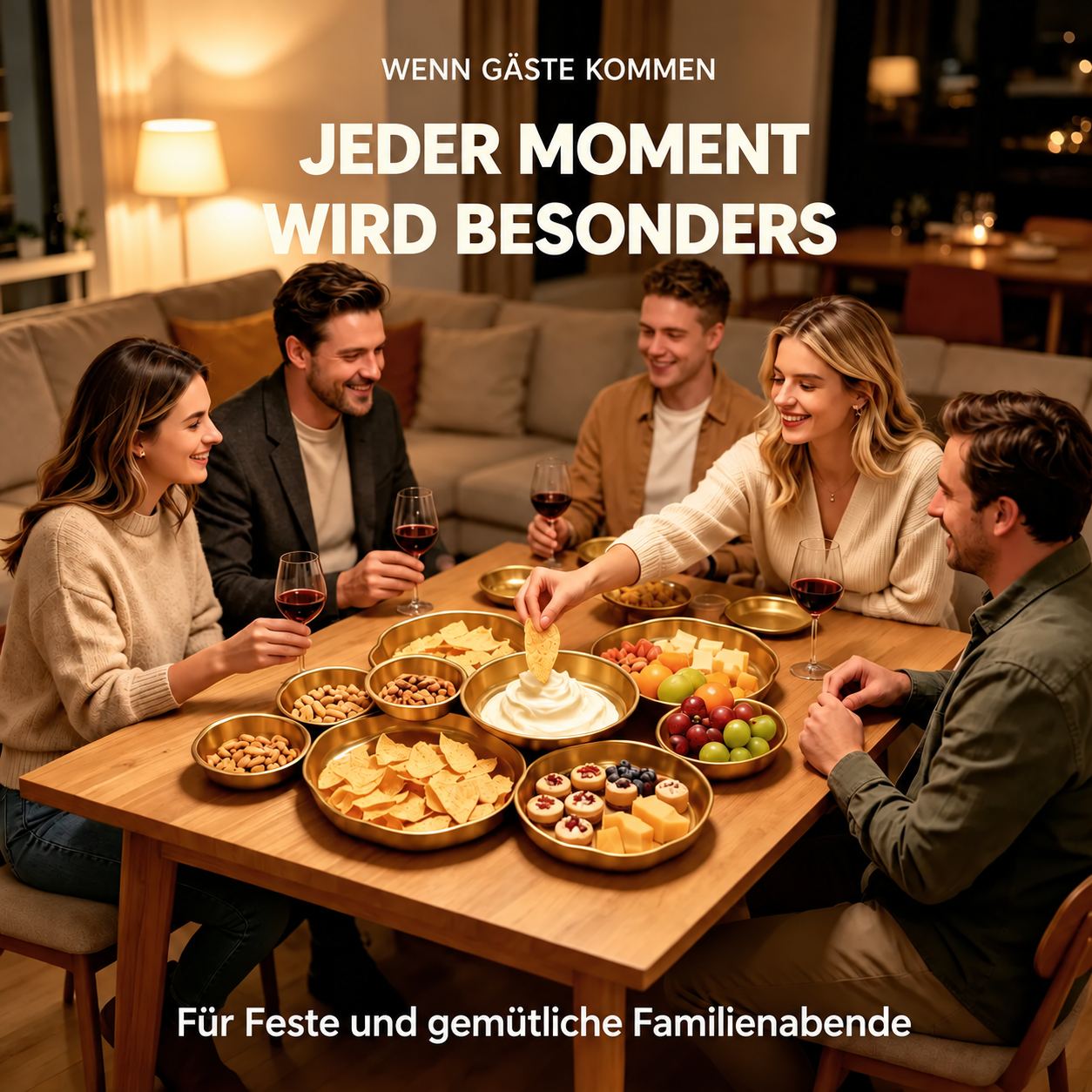 Goldfarbenes Servierschalen-Set mit 9 Schälchen