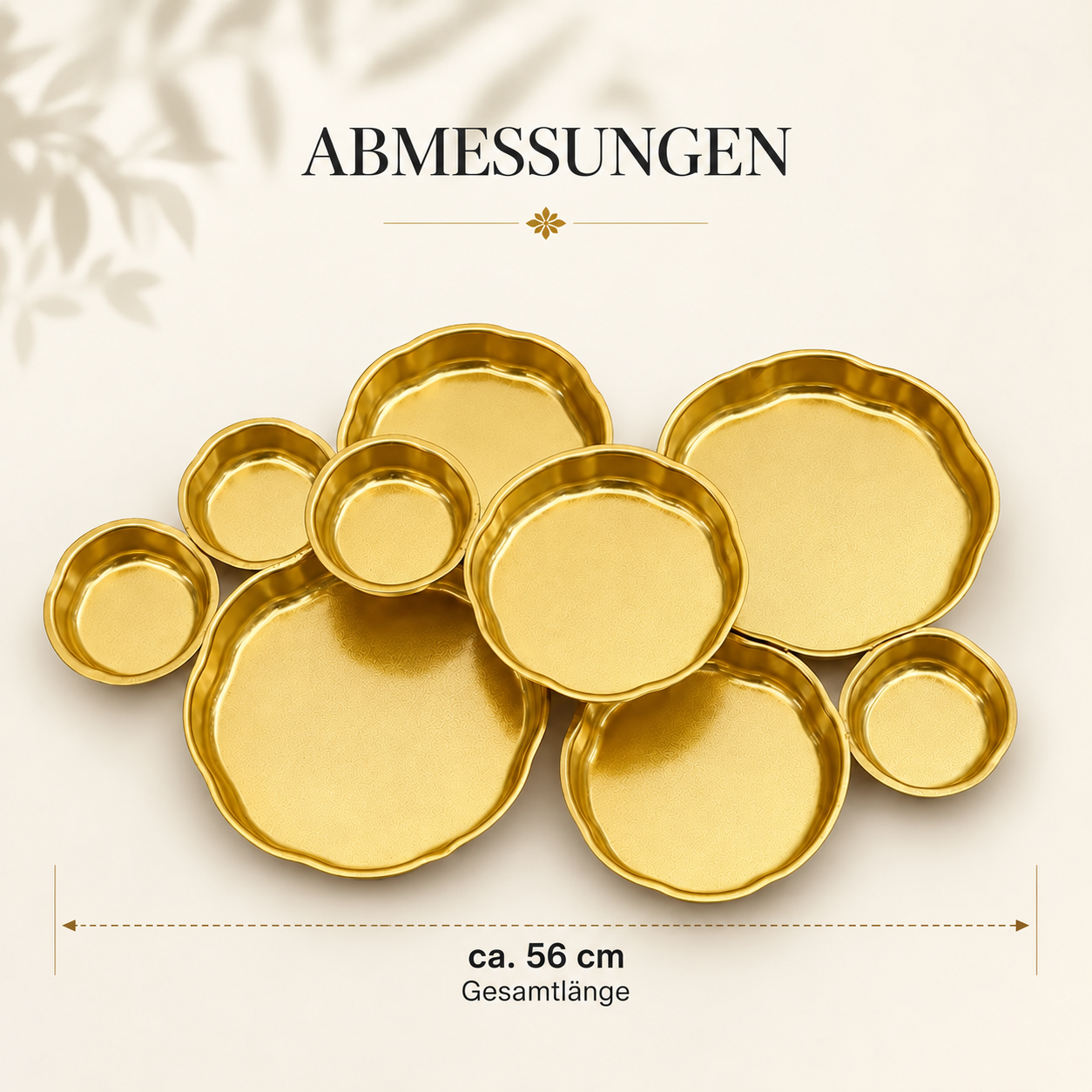 Goldfarbenes Servierschalen-Set mit 9 Schälchen