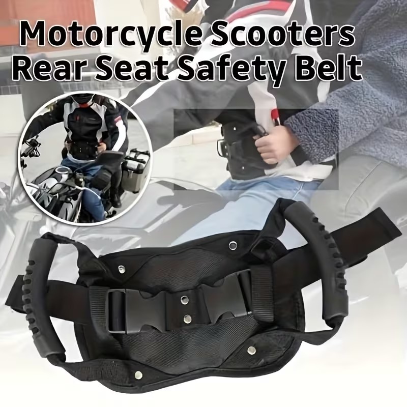 Verstellbarer Motorrad-Beifahrer-Haltegriffgurt mit zwei Griffen