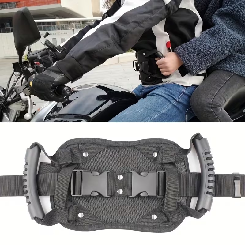 Verstellbarer Motorrad-Beifahrer-Haltegriffgurt mit zwei Griffen