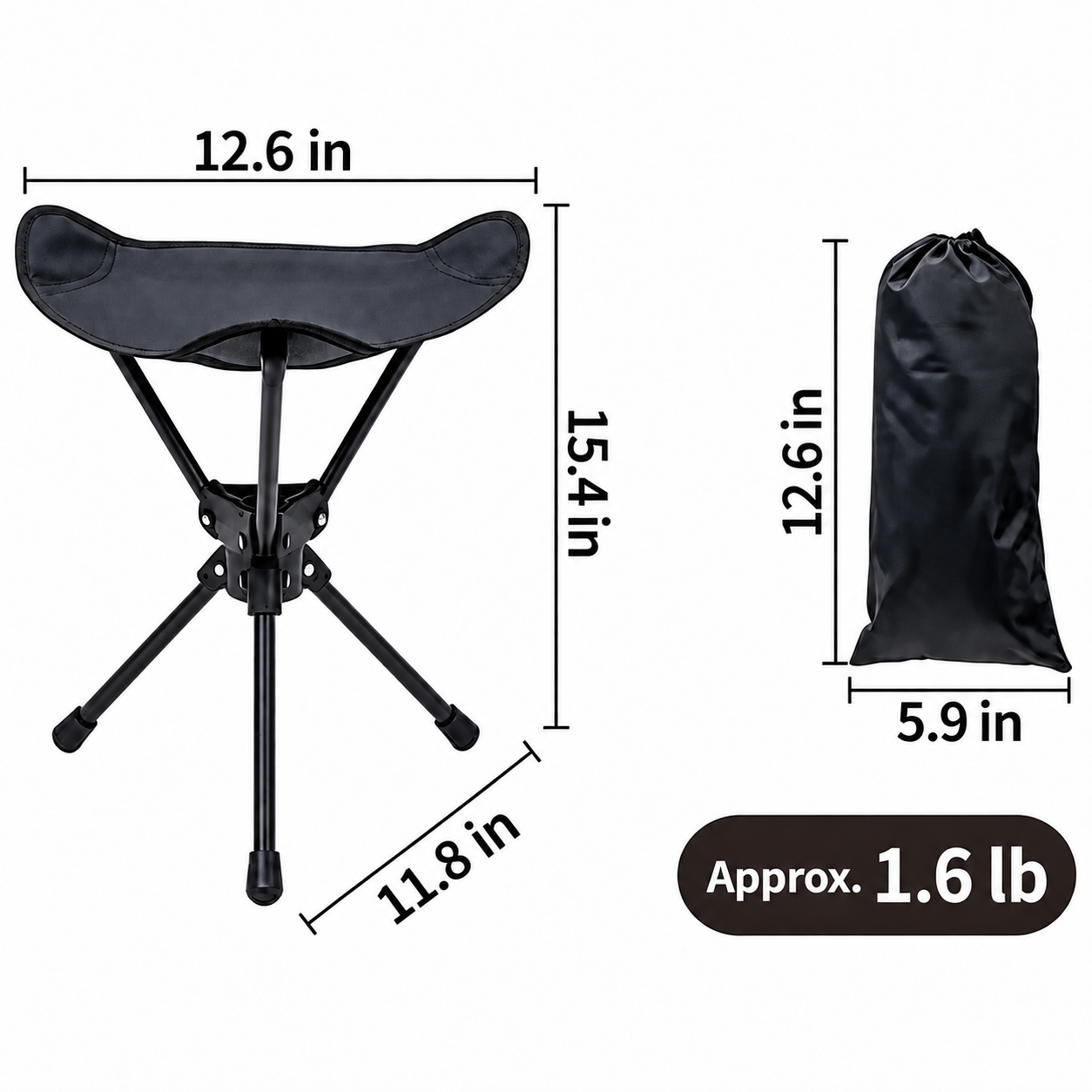 Klappbarer Campinghocker mit 360°-Drehfunktion für die Weihnachtszeit