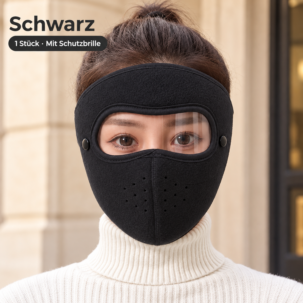 Kälteschutzmaske mit Schutzbrille für kalte Tage