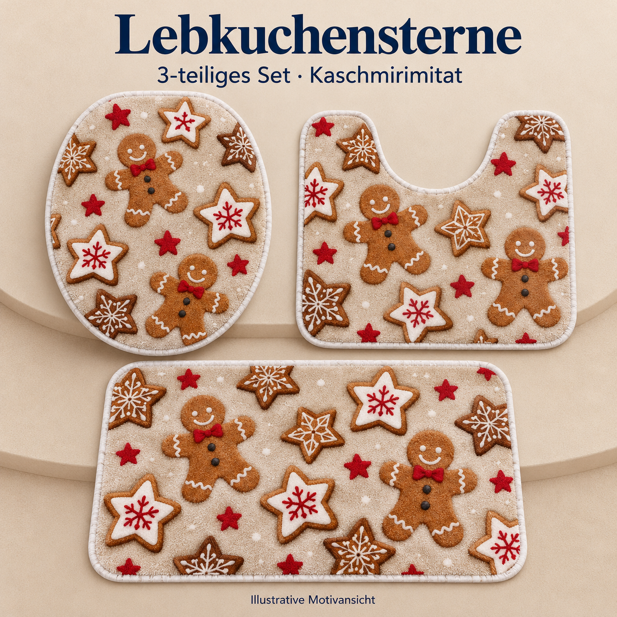 3-teiliges WC-Dekoset für ein gemütliches Winterbad
