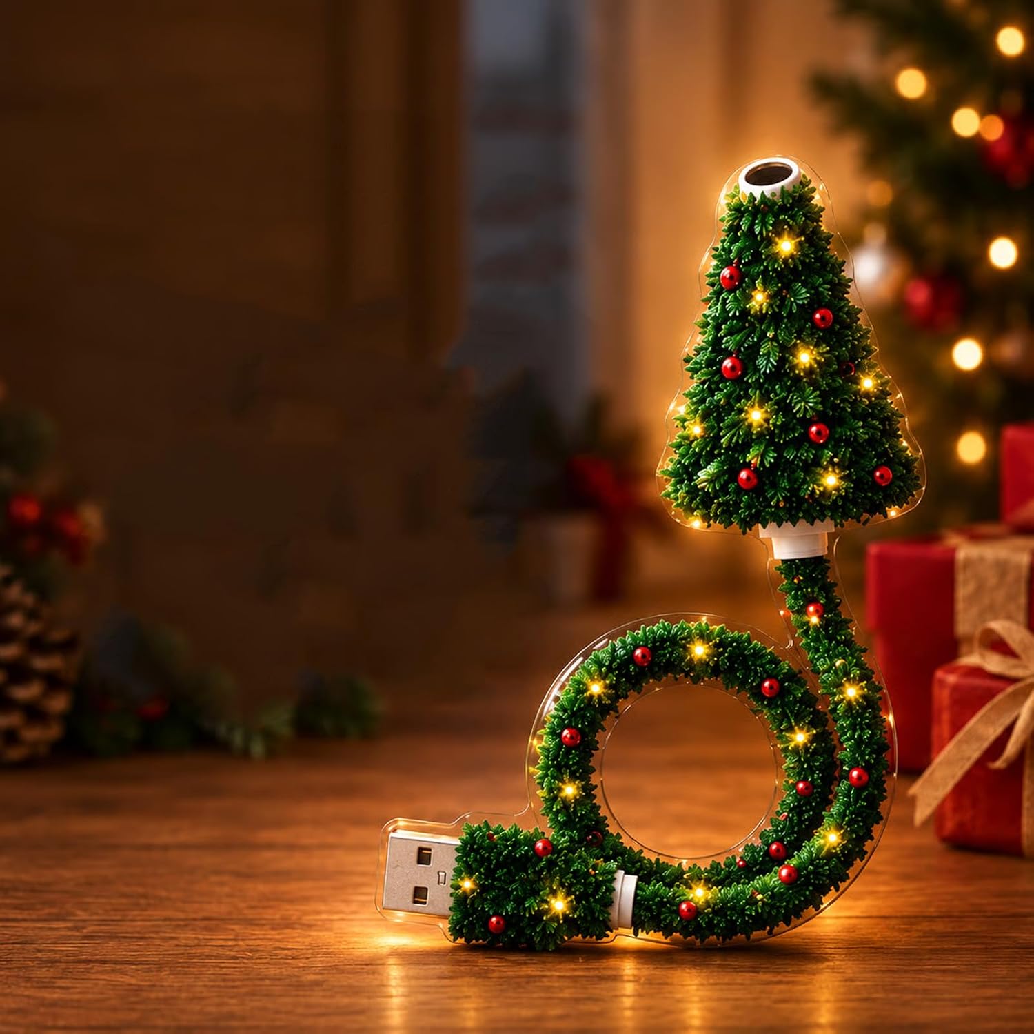 Weihnachtsbaum-Projektorlicht – USB-Nachtlicht mit über 6 Festtagsmustern