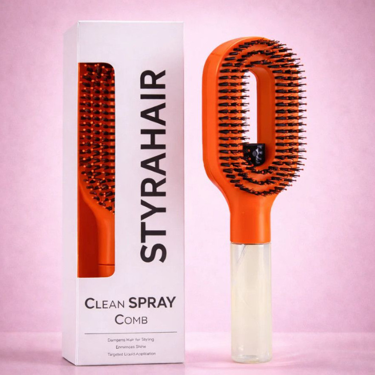 Multifunctional water spray comb, atomizing spray comb, transparent spray bottle handle, hollowed-out hair-smoothing comb, hair styling tool