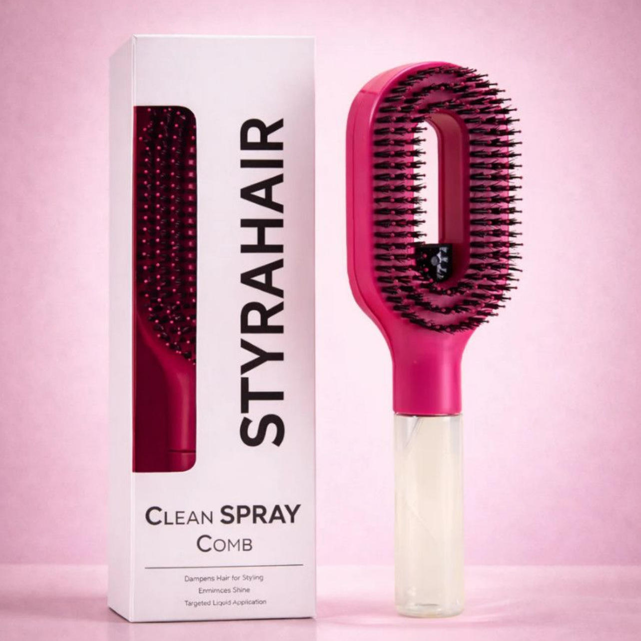 Multifunctional water spray comb, atomizing spray comb, transparent spray bottle handle, hollowed-out hair-smoothing comb, hair styling tool