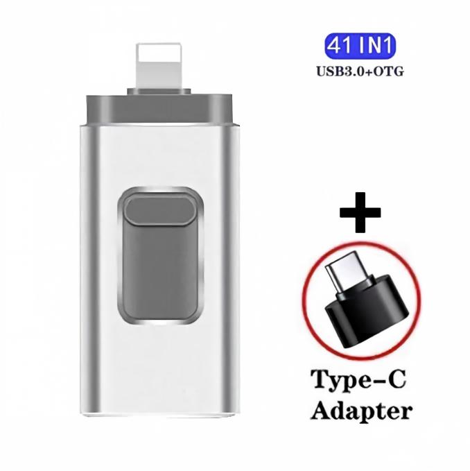 Large capacity 4-in-1 USB flash drive for Android and Apple phones, 1TB.