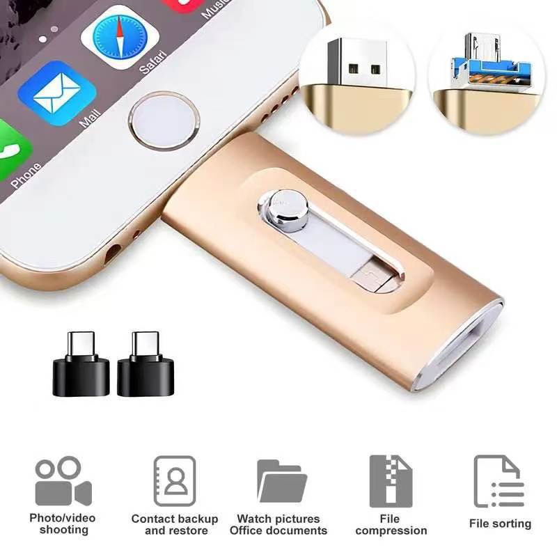 USB flash drive compatible with computers, mobile phones, Apple, Android, and Huawei devices. High-speed, large-capacity 512GB USB 3.0 flash drive.