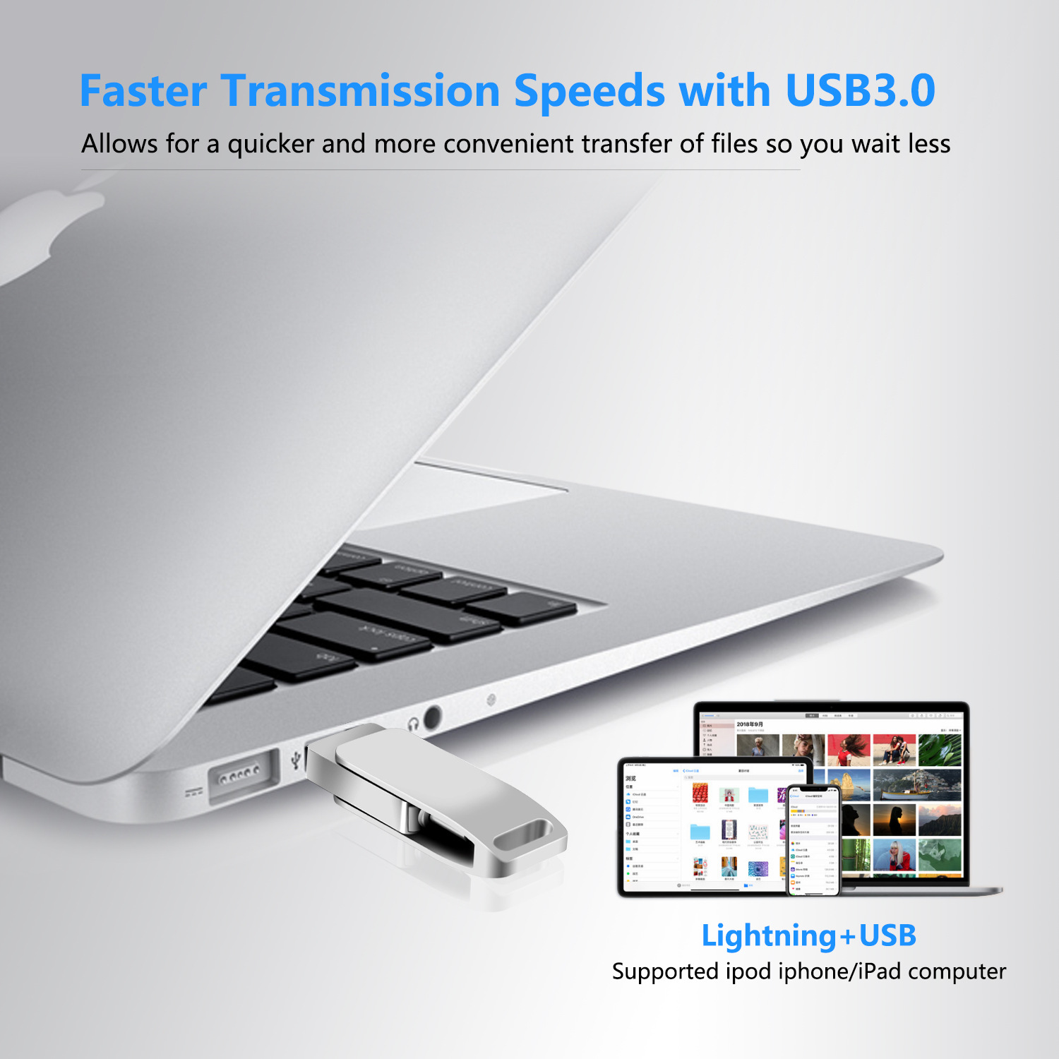 Large capacity mobile phone USB flash drive, dual-use OTG USB flash drive for mobile phones and computers, universal Android car storage USB flash drive