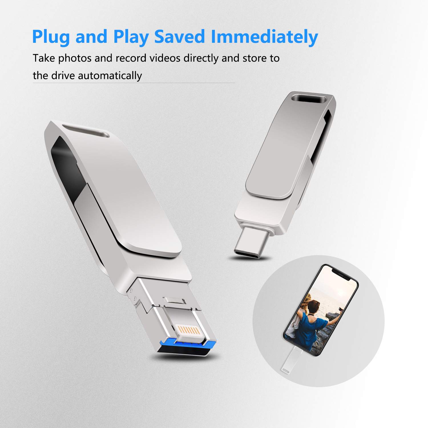 Large capacity mobile phone USB flash drive, dual-use OTG USB flash drive for mobile phones and computers, universal Android car storage USB flash drive