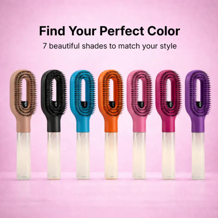 Multifunctional water spray comb, atomizing spray comb, transparent spray bottle handle, hollowed-out hair-smoothing comb, hair styling tool