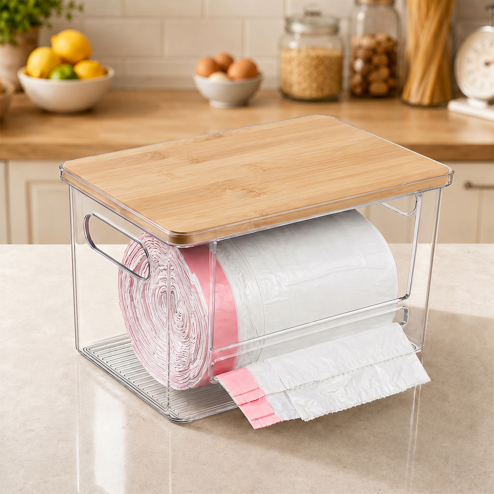 PLLDLC® Trash Bag Dispenser – Under Sink & Pantry Organizer