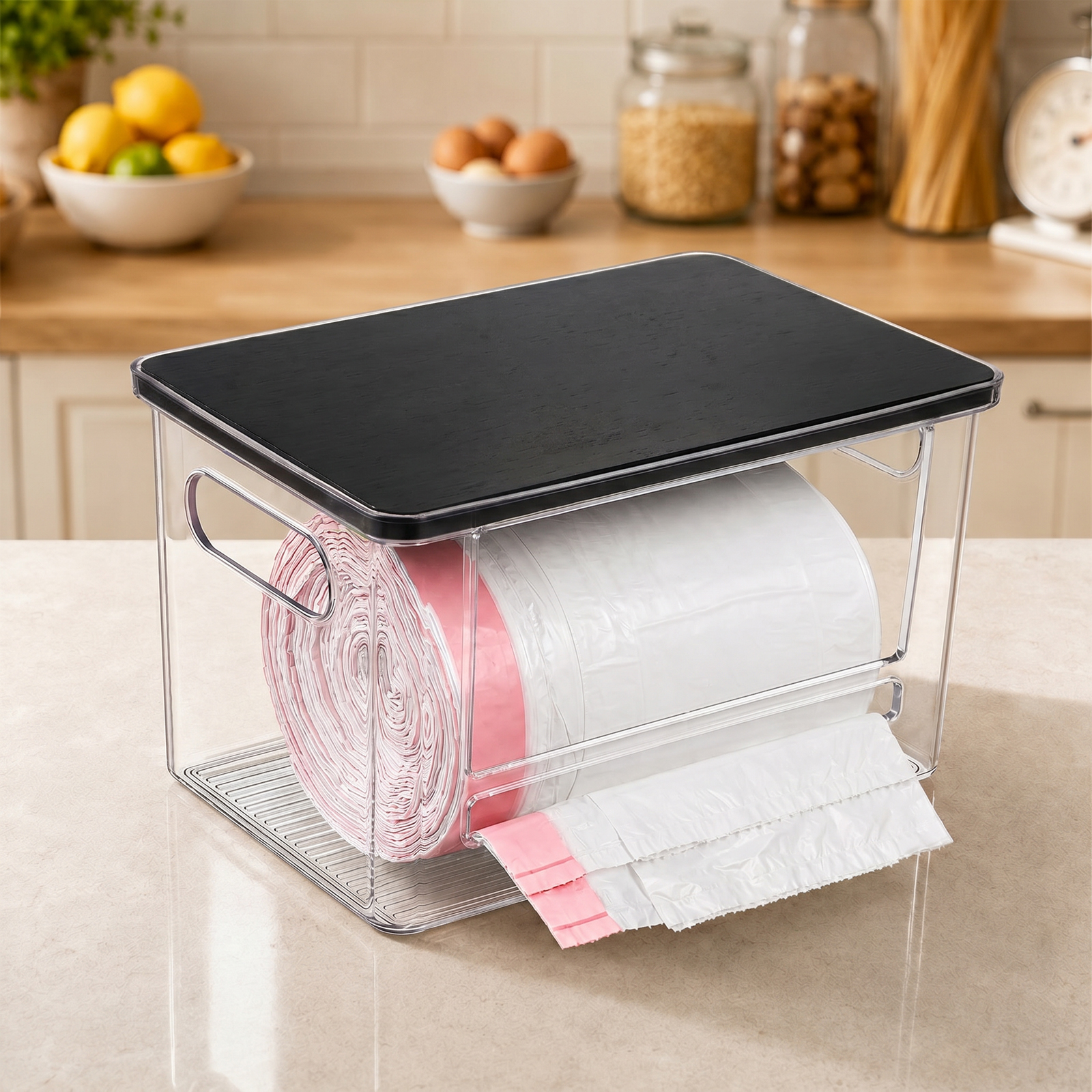 PLLDLC® Trash Bag Dispenser – Under Sink & Pantry Organizer