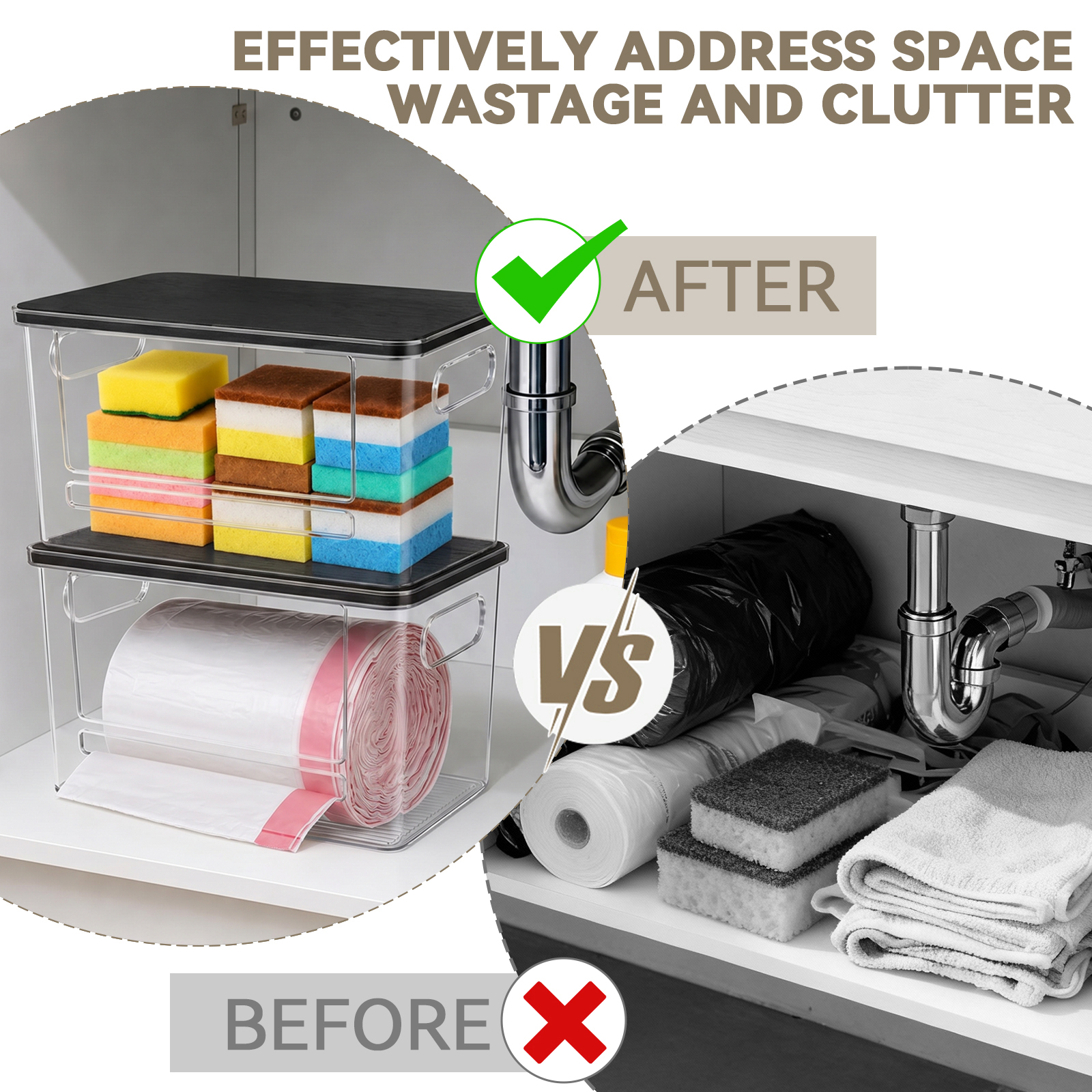 PLLDLC® Trash Bag Dispenser – Under Sink & Pantry Organizer