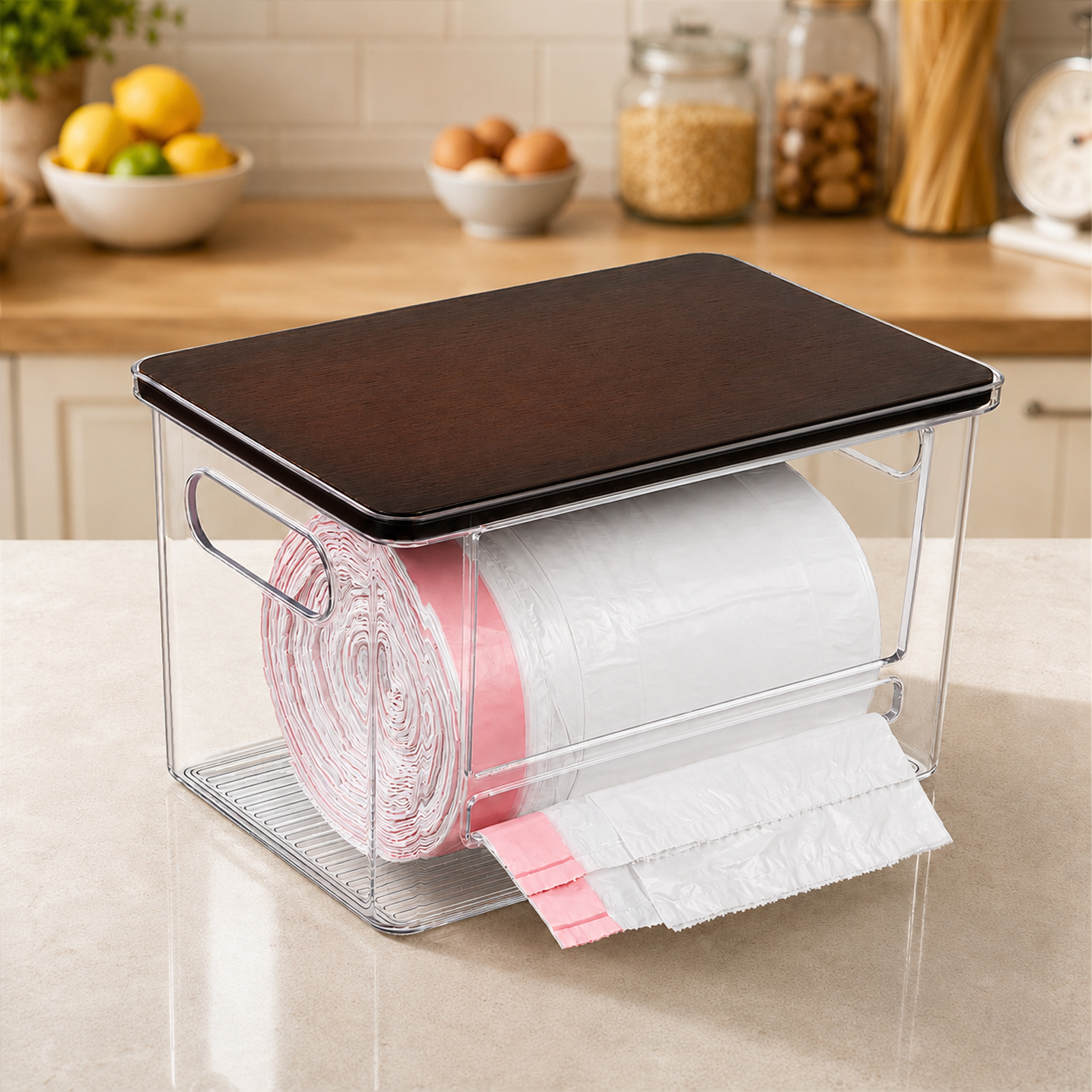 PLLDLC® Trash Bag Dispenser – Under Sink & Pantry Organizer
