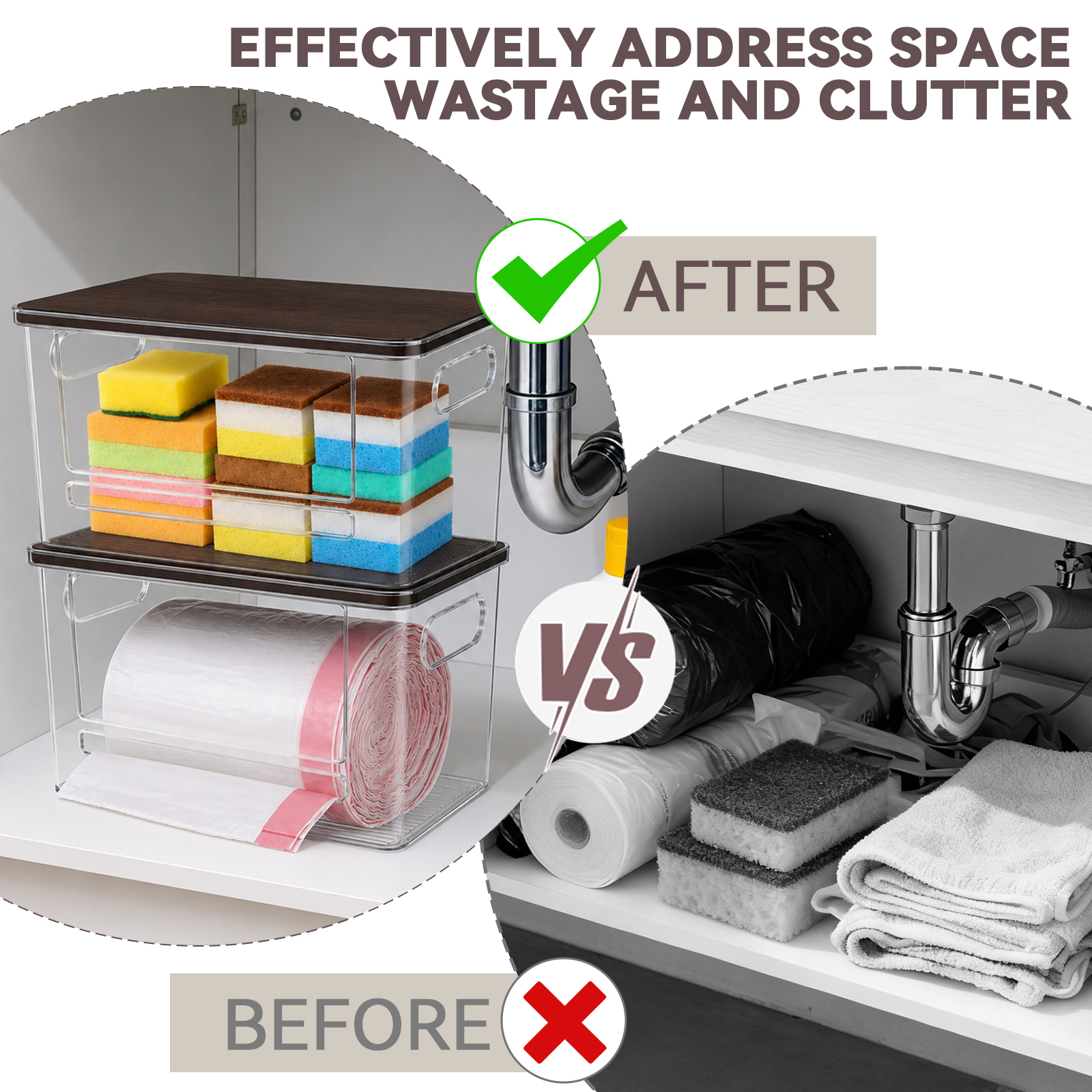 PLLDLC® Trash Bag Dispenser – Under Sink & Pantry Organizer
