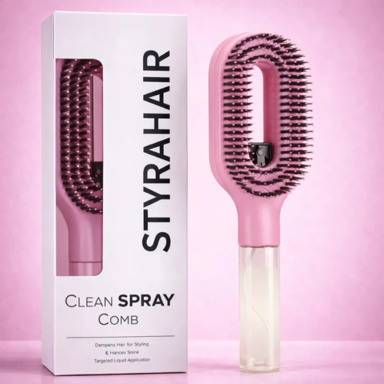 Multifunctional water spray comb, atomizing spray comb, transparent spray bottle handle, hollowed-out hair-smoothing comb, hair styling tool
