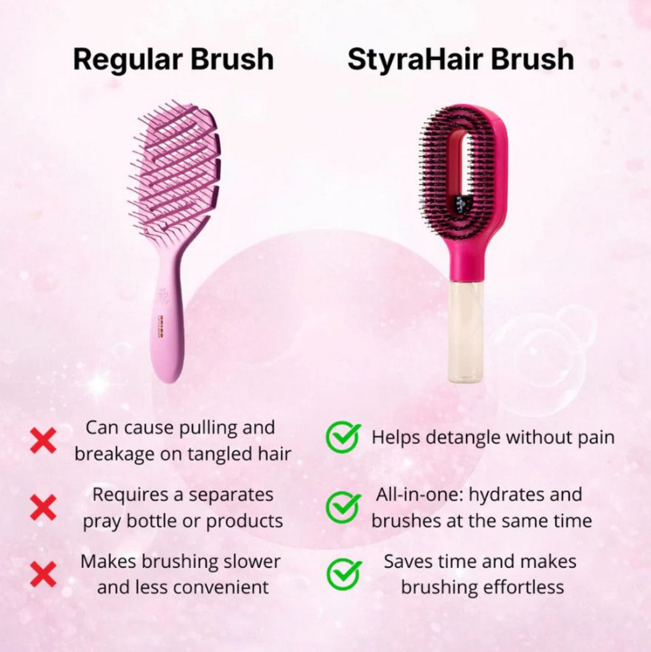 Multifunctional water spray comb, atomizing spray comb, transparent spray bottle handle, hollowed-out hair-smoothing comb, hair styling tool