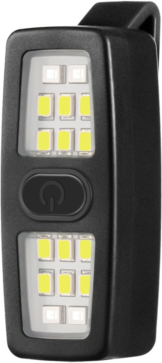 Small Rechargeable EDC Flashlight 600 Lumens – Clip-on Running Light for Runners, Cyclists, Dog Walking, Hands-Free Safety Light, IPX6 Waterproof, USB-C Fast Charging, 6 Modes