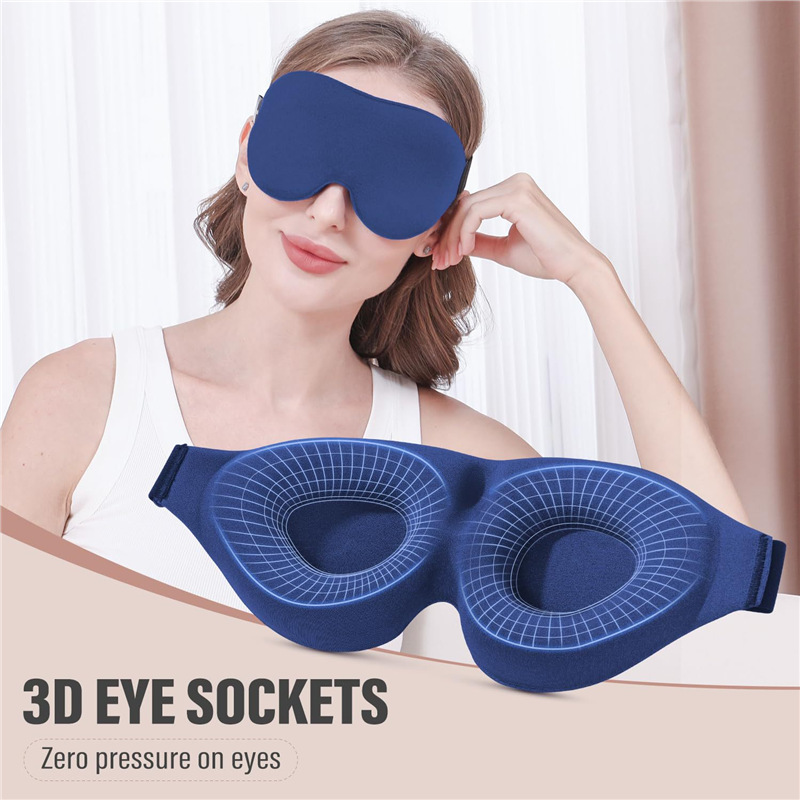 3D full-light-blocking sleep eye mask, relaxing and pressure-free, soft and breathable, perfect for relieving eye fatigue during lunch break.