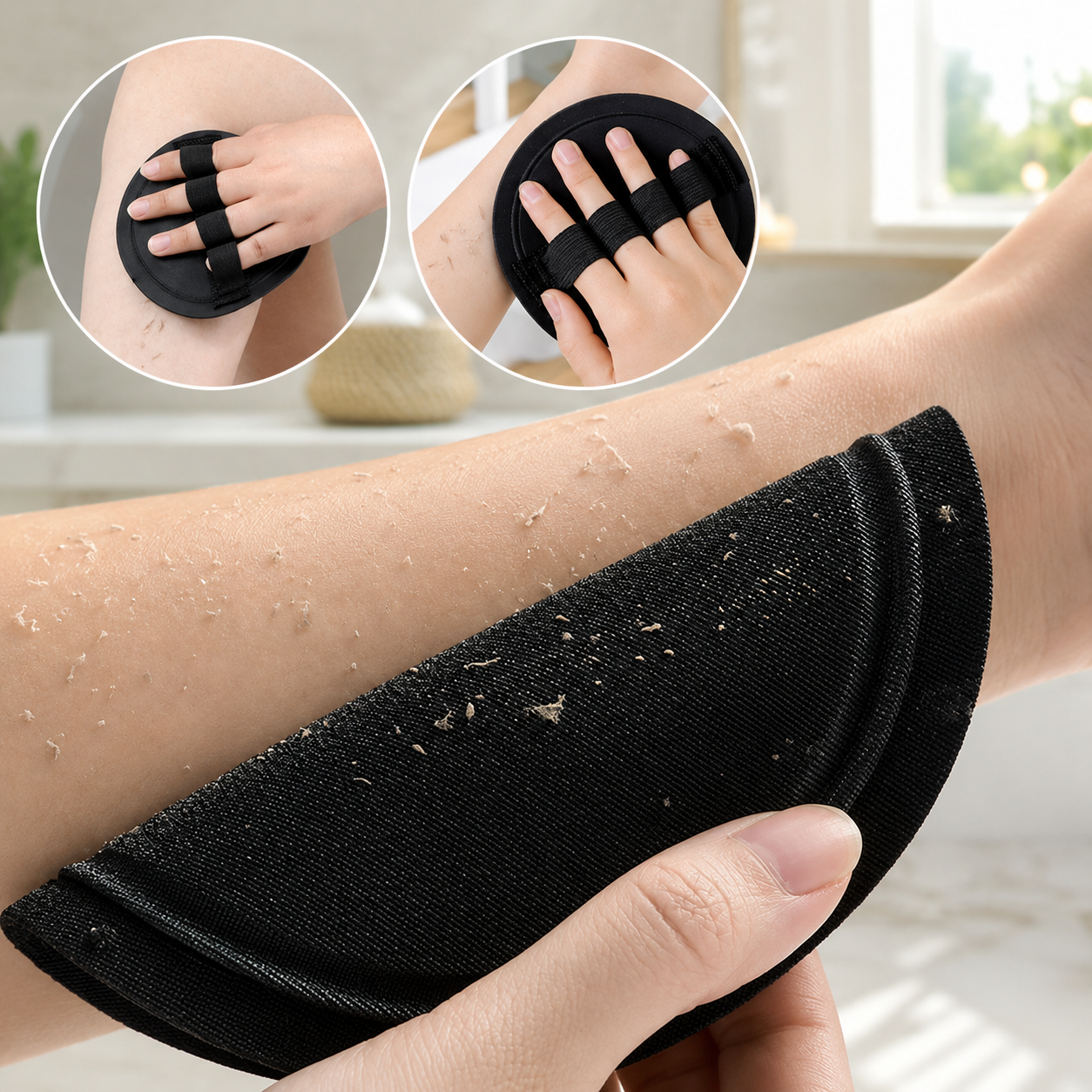 Exfoliating Body Scrubber Pad with Finger Grip – Gentle Rubber