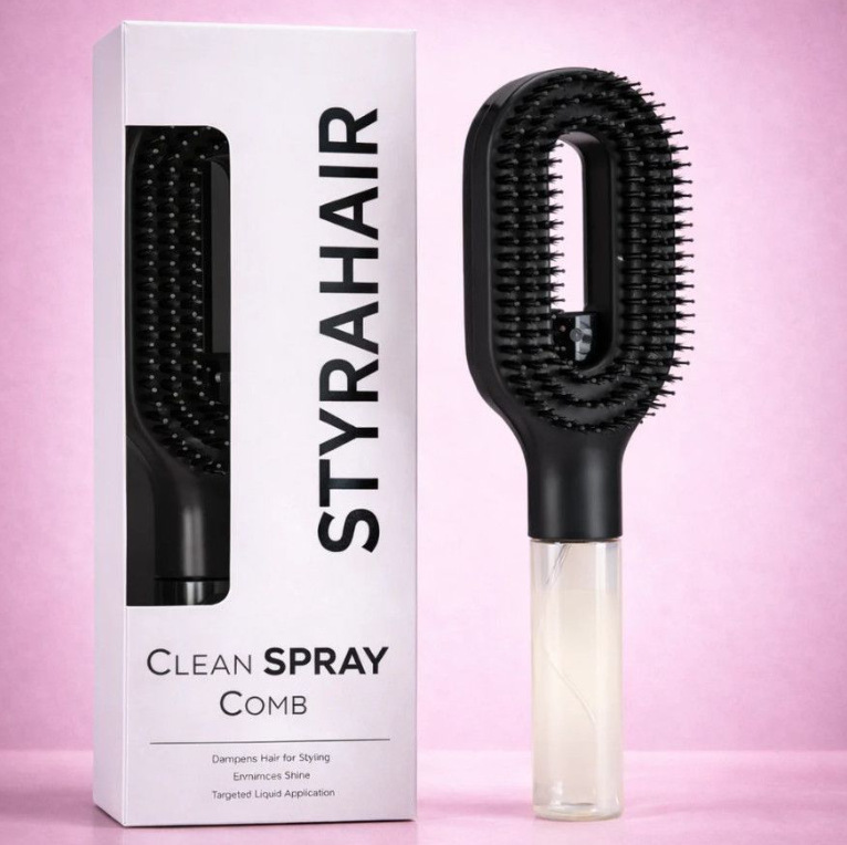 Multifunctional water spray comb, atomizing spray comb, transparent spray bottle handle, hollowed-out hair-smoothing comb, hair styling tool
