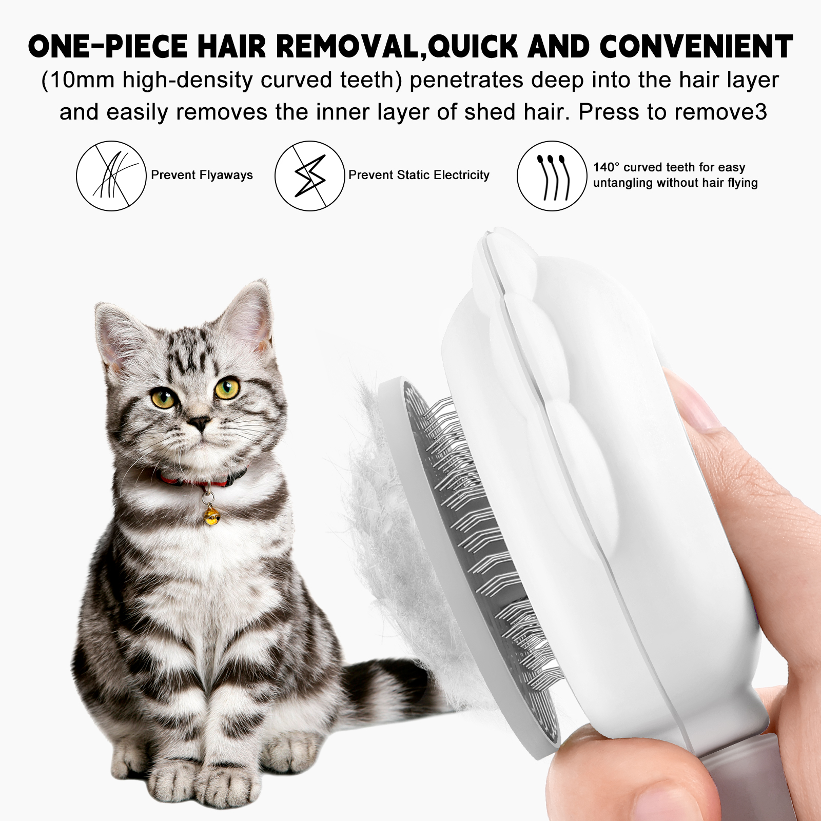 PLLDLC® 3-in-1 Pet Spray Brush – Self-Cleaning Grooming Comb