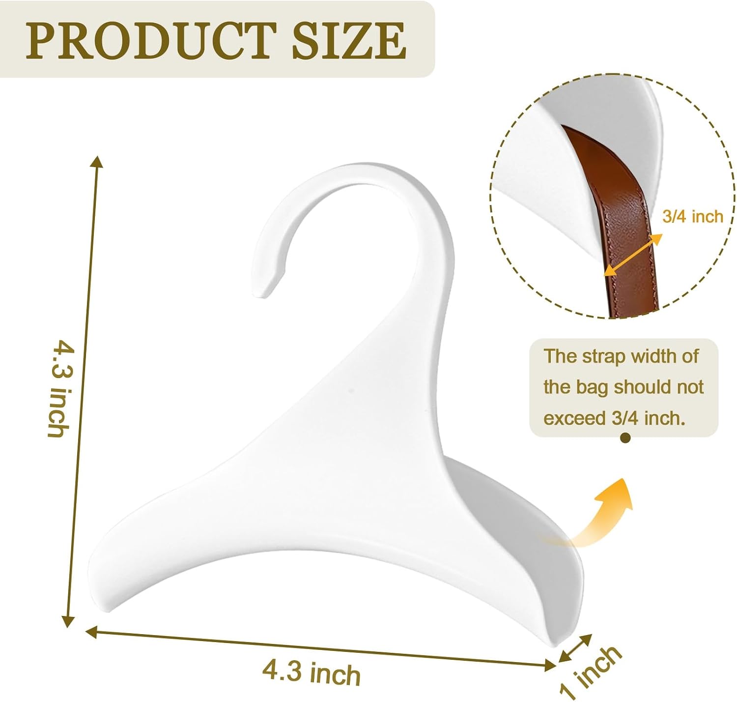 Bag Hanger 12 Pack – Purse Hangers for Closet, Handbag Organizer Hooks, Space-Saving Storage Racks for Purses, Totes, Backpacks & Belts, Lightweight Plastic Closet Organizer