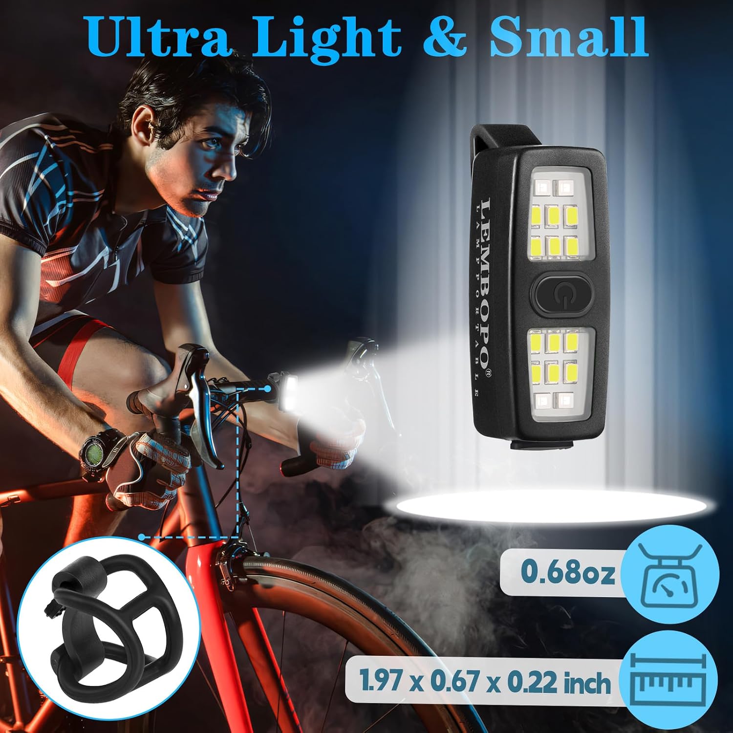 Small Rechargeable EDC Flashlight 600 Lumens – Clip-on Running Light for Runners, Cyclists, Dog Walking, Hands-Free Safety Light, IPX6 Waterproof, USB-C Fast Charging, 6 Modes