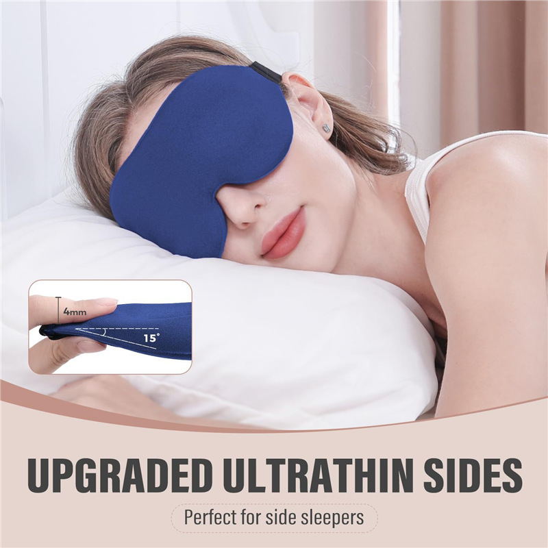 3D full-light-blocking sleep eye mask, relaxing and pressure-free, soft and breathable, perfect for relieving eye fatigue during lunch break.