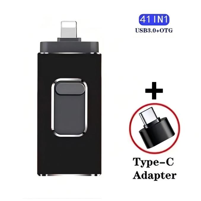 Large capacity 4-in-1 USB flash drive for Android and Apple phones, 1TB.