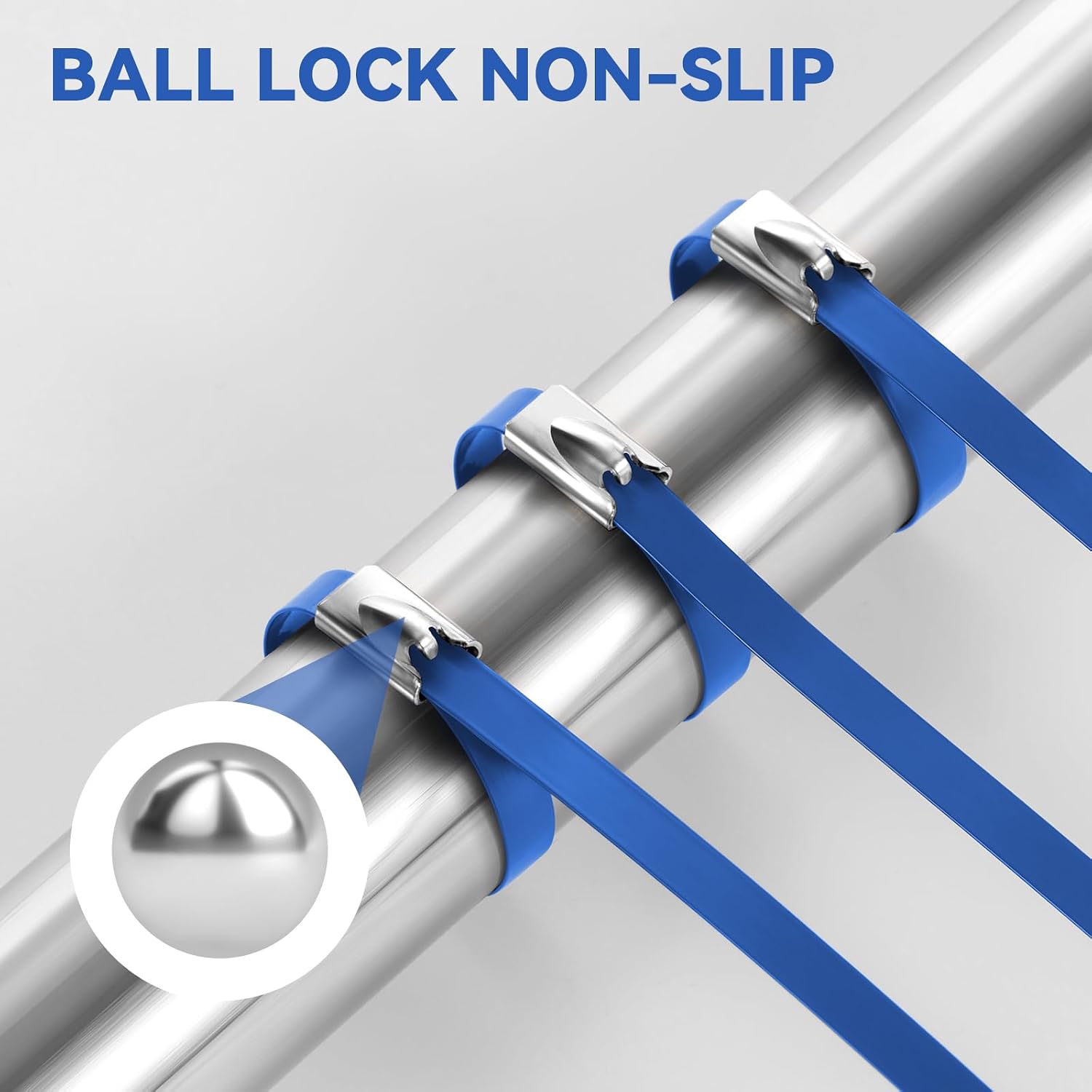 PLLDLC® 11.8" 50PCS Heavy Duty Stainless Steel Metal Zip Ties for Outdoor Use