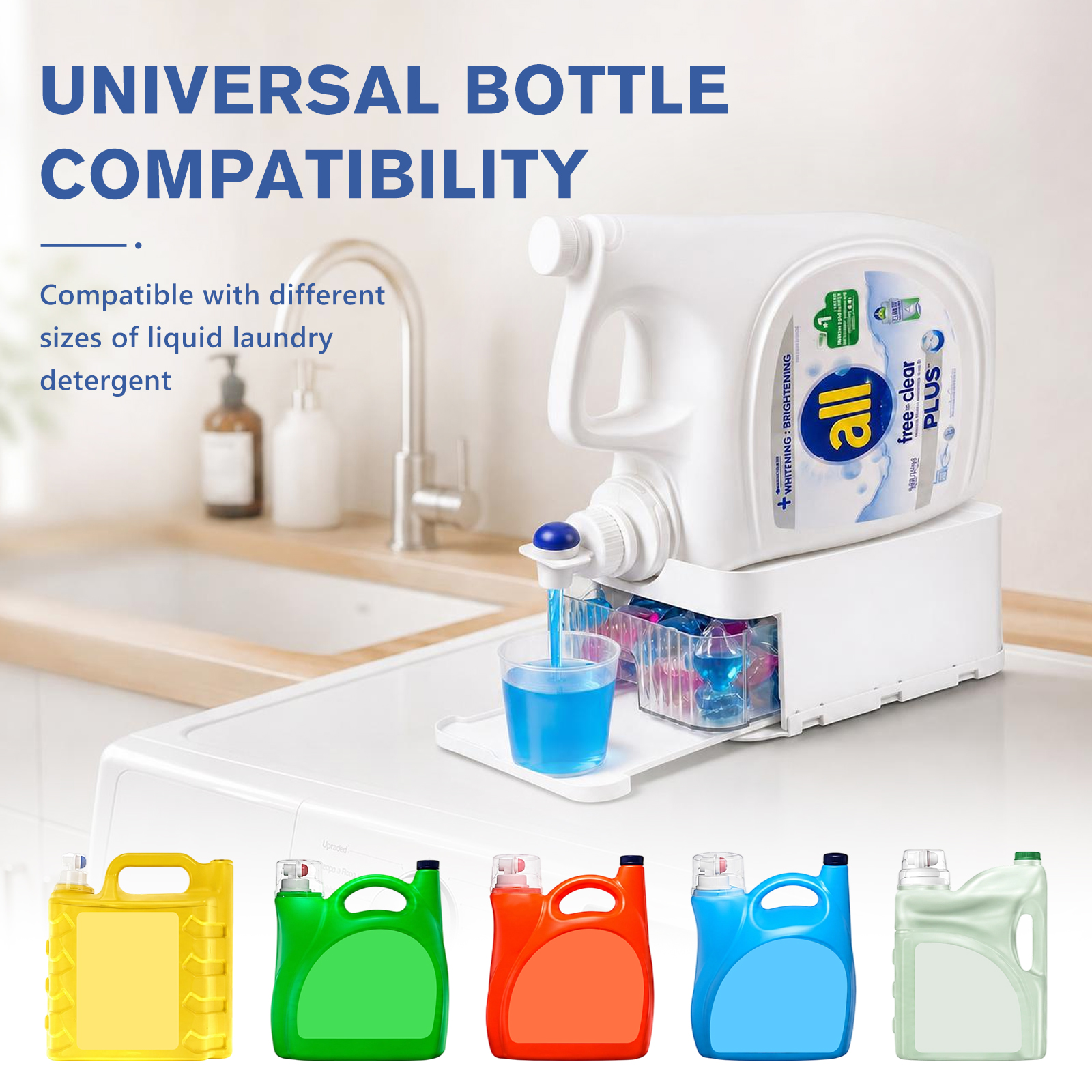 PLLDLC® Countertop Liquid Laundry Detergent Dispenser & Holder
