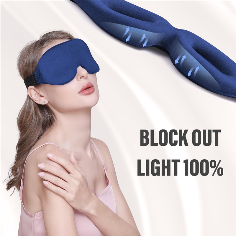 3D full-light-blocking sleep eye mask, relaxing and pressure-free, soft and breathable, perfect for relieving eye fatigue during lunch break.
