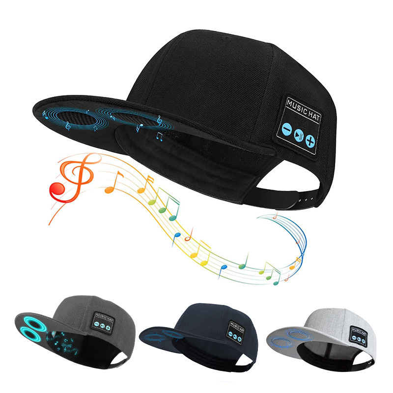 Wireless speaker hat with Bluetooth 5.4 dual speakers, suitable for outdoor sports and playing music.