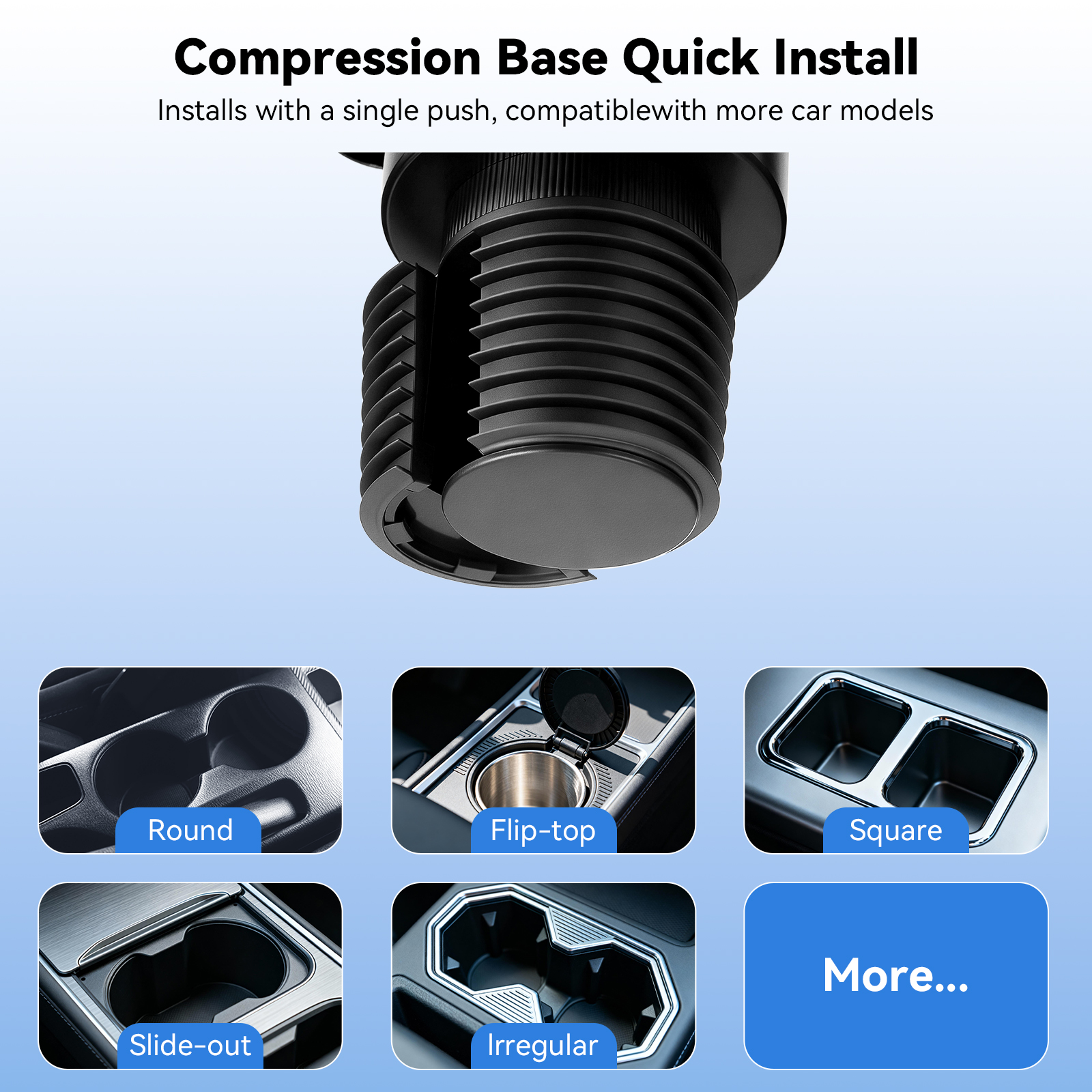PLLDLC® 2-in-1 Magnetic Car Phone Holder & Cup Holder Extender