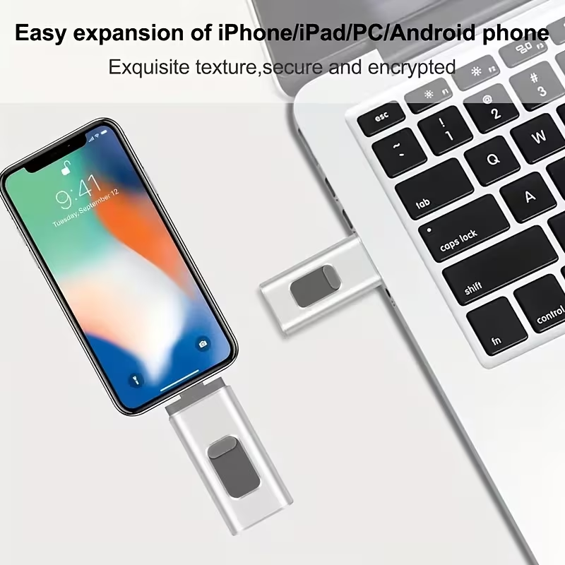 Large capacity 4-in-1 USB flash drive for Android and Apple phones, 1TB.