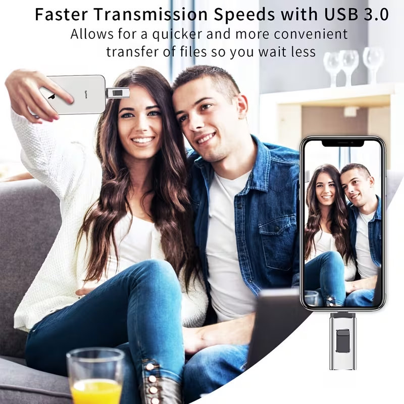 Large capacity 4-in-1 USB flash drive for Android and Apple phones, 1TB.