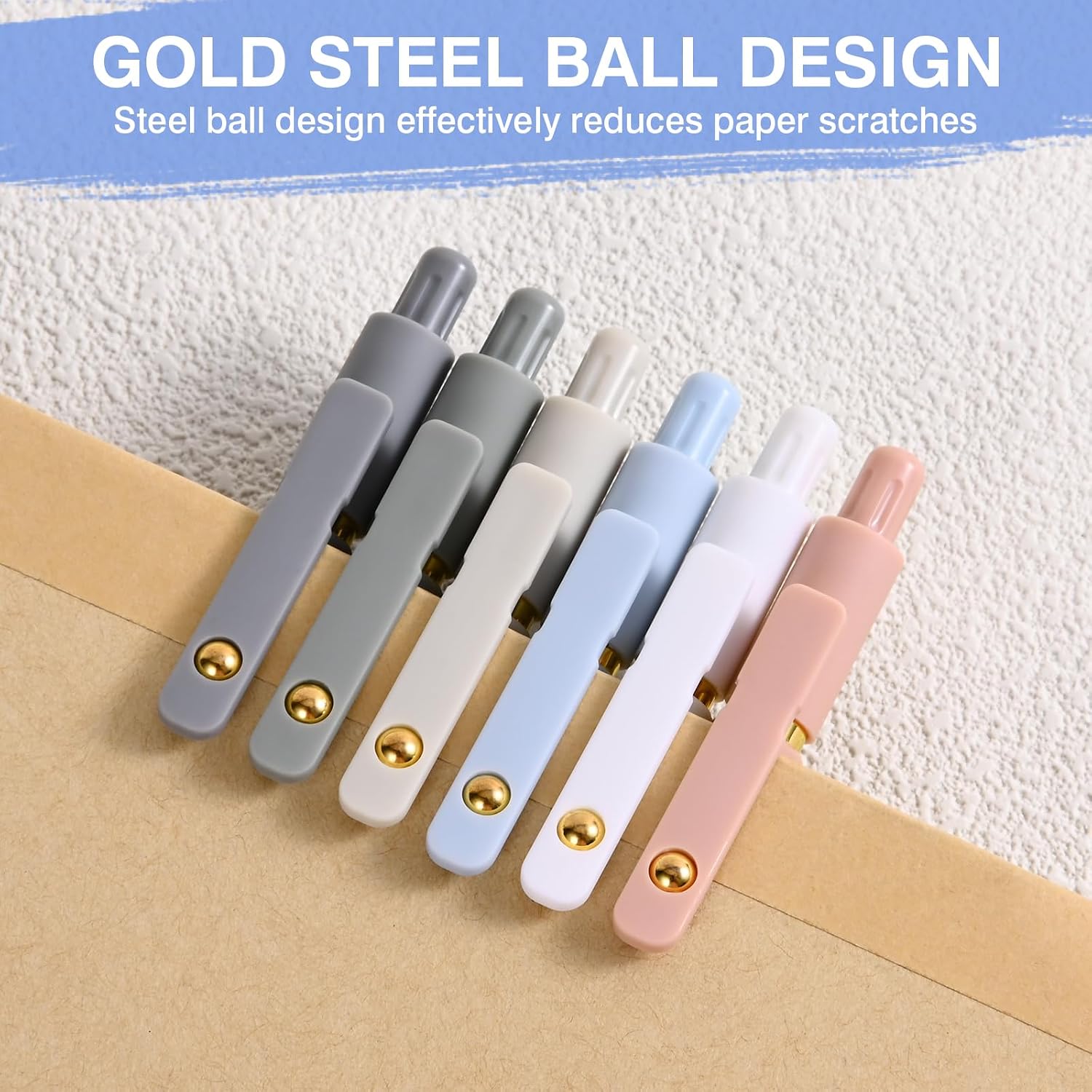 Gel Pens 6 Pack – 0.5mm Fine Point Black Ink Pens with 6 Refills, Quick-Dry No Smear Smooth Writing, Retractable Aesthetic Pens for Journaling, School, Office Supplies, Nurse Gifts