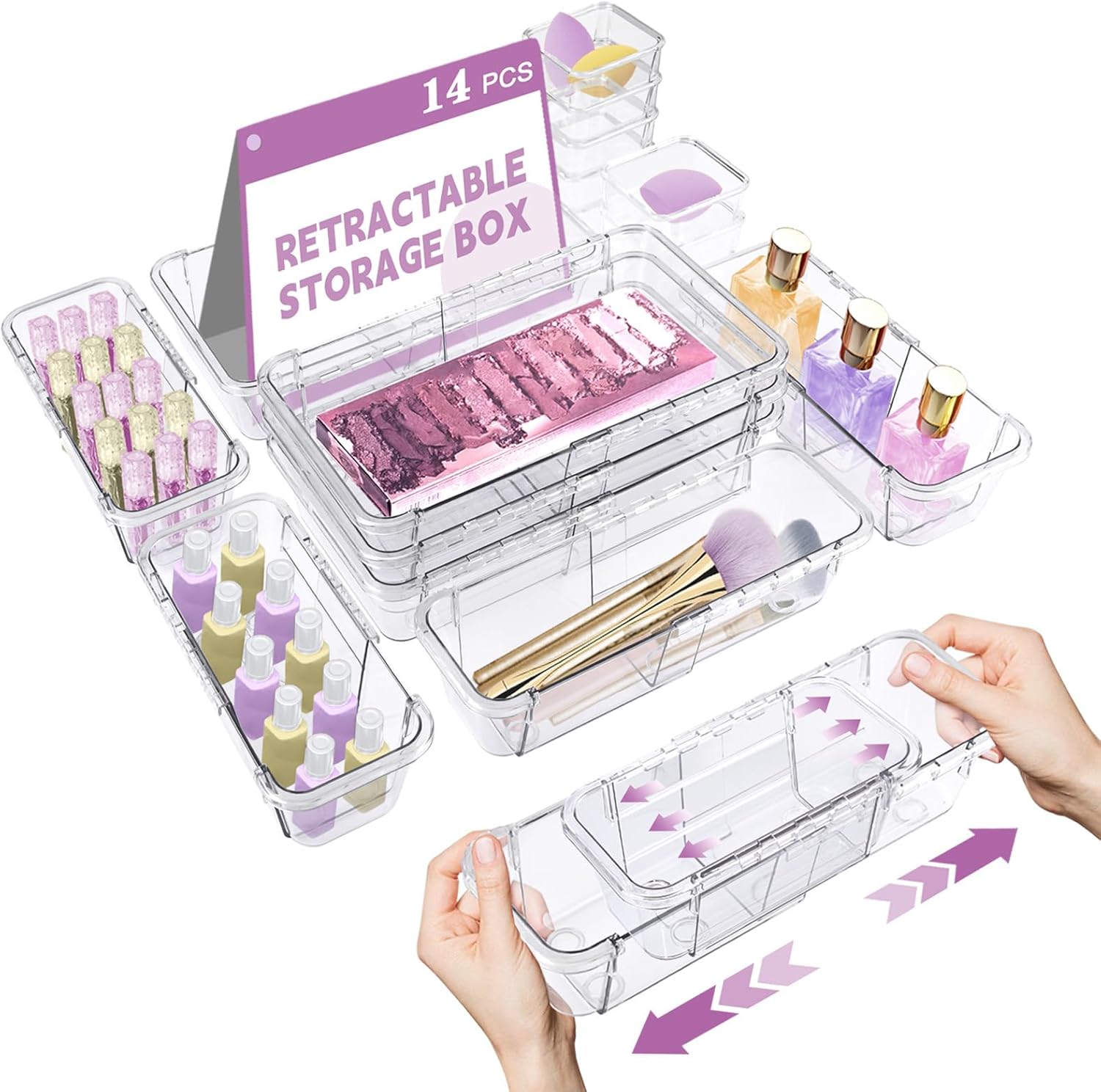 Say Goodbye to Size Compromises | 14-Piece Expandable Organizer Set – A "Living" Storage System That Fits Any Drawer
