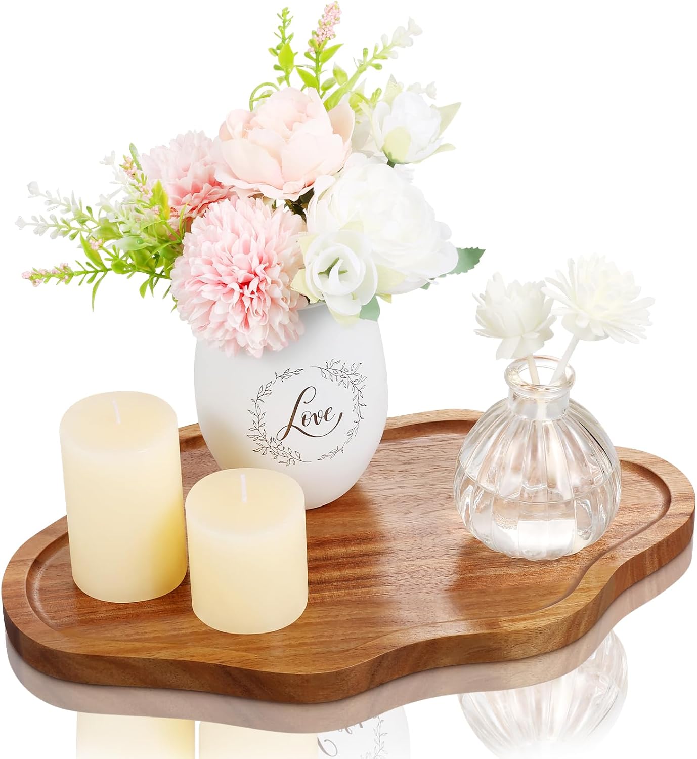 Plldlc Cloud Shaped Bamboo Decorative Tray | Multi-use Vanity Organizer