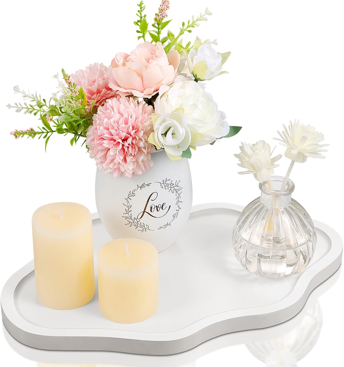 Plldlc Cloud Shaped Bamboo Decorative Tray | Multi-use Vanity Organizer