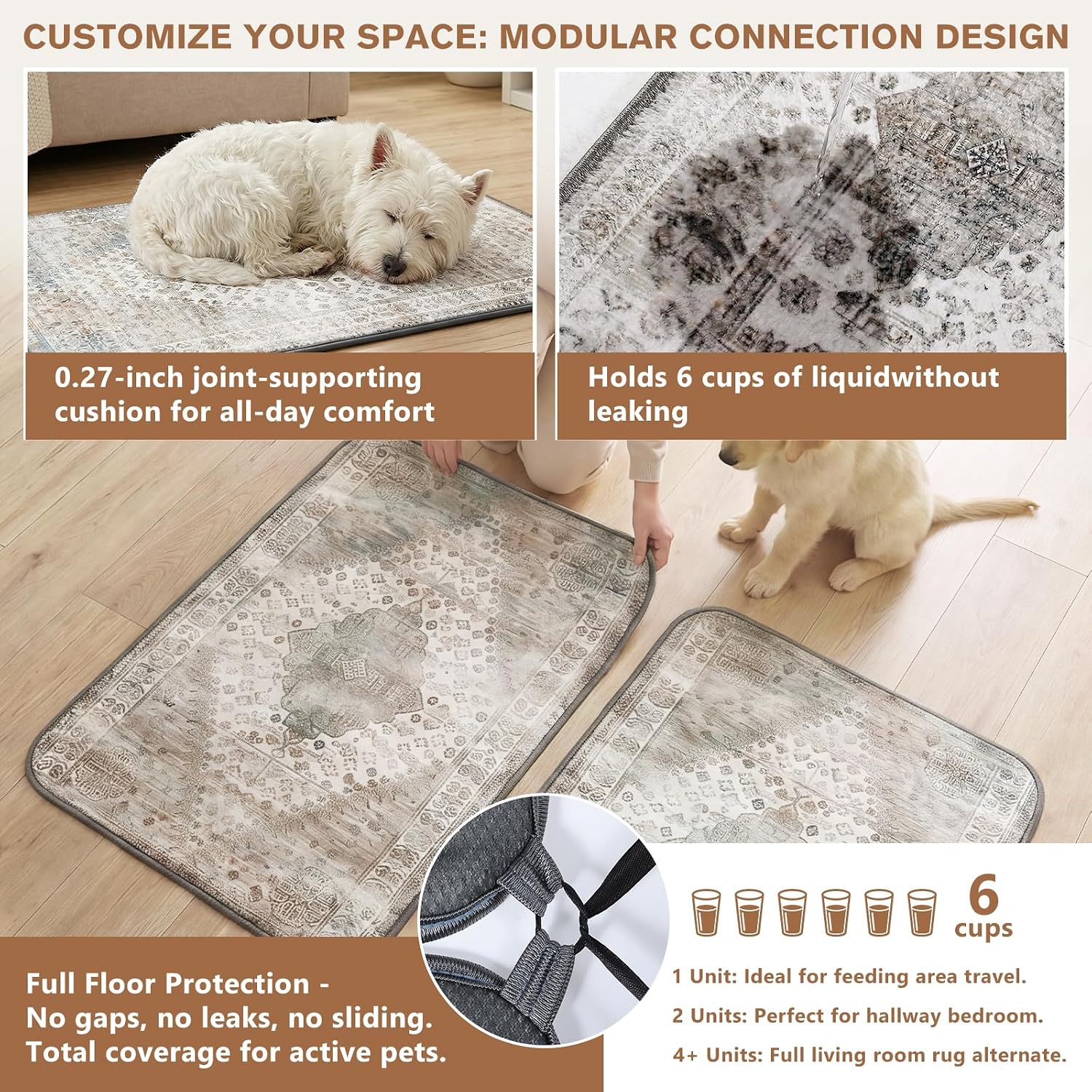 PLLDLC® 2 Pack Washable Reusable Dog Pee Pads – Non-Slip Pet Mats
