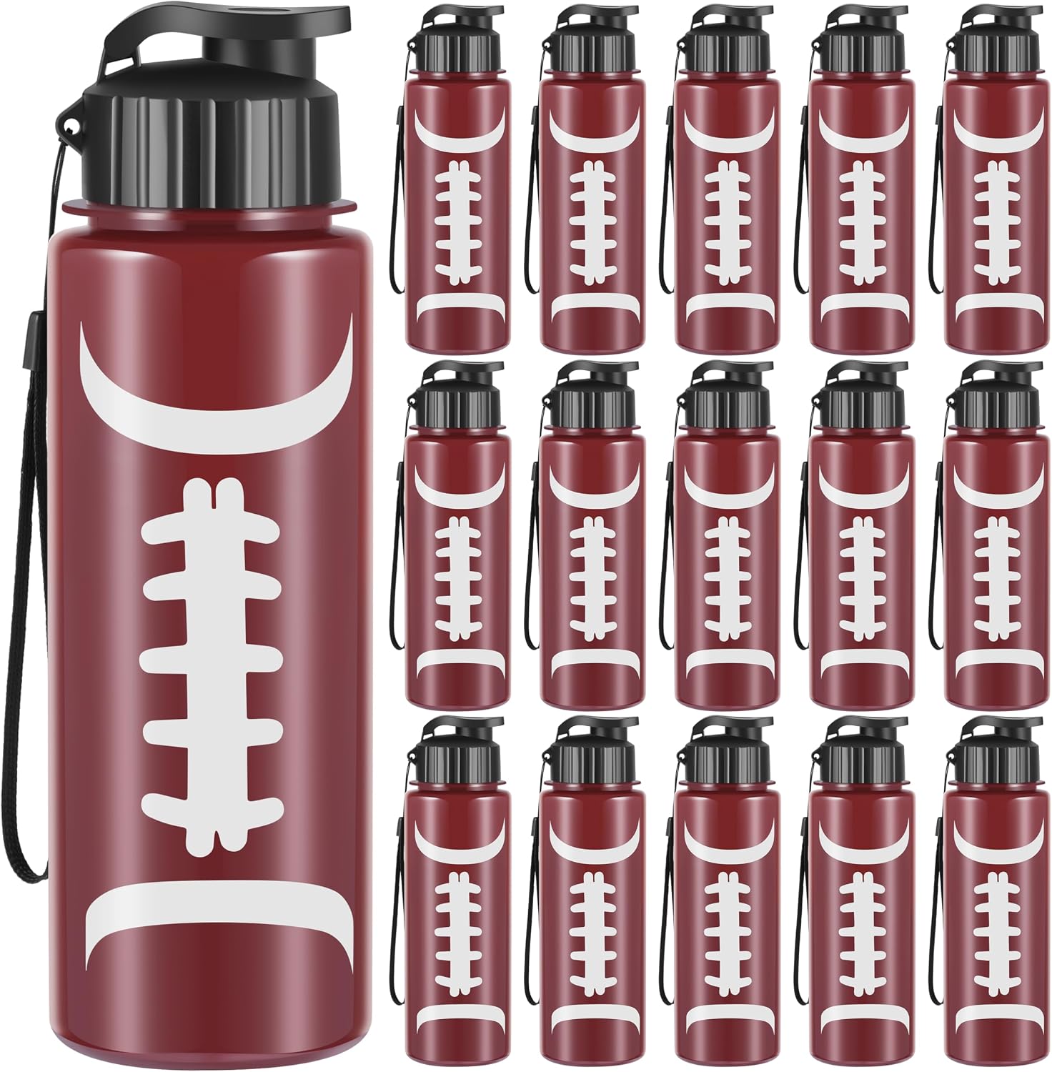 PLLDLC® 16 Pack Baseball Water Bottles – 20oz Sports Drink Bottles