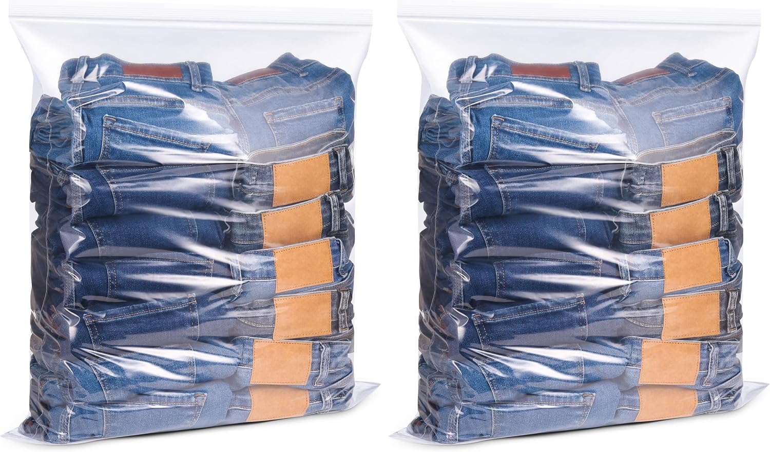 PLLDLC® Large Clear Zipper Storage Bags – Reclosable Organizer Bags