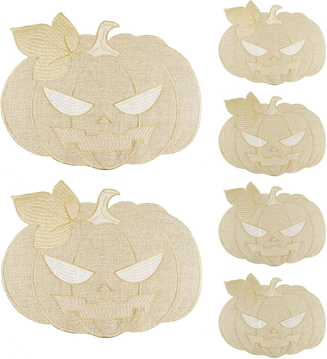 PLLDLC® Pumpkin Placemats Set of 4 – Fall Thanksgiving Table Decor