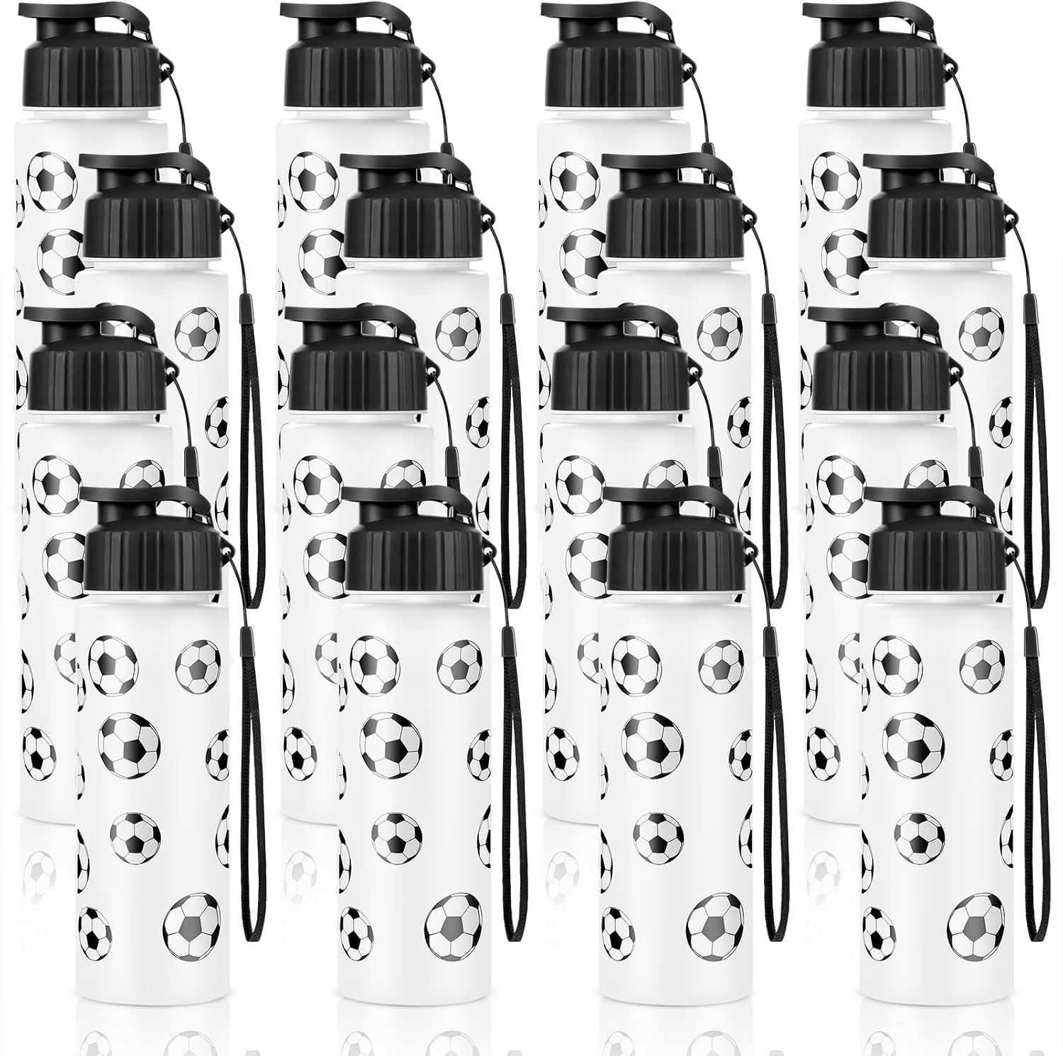 PLLDLC® 16 Pack Baseball Water Bottles – 20oz Sports Drink Bottles