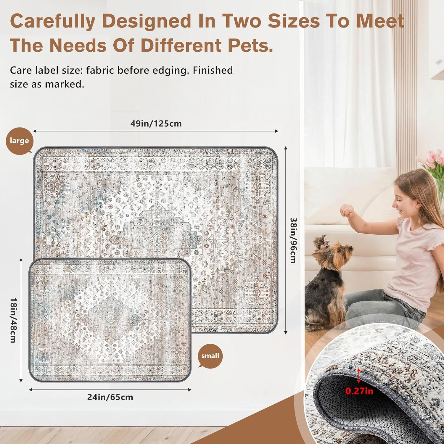PLLDLC® 2 Pack Washable Reusable Dog Pee Pads – Non-Slip Pet Mats