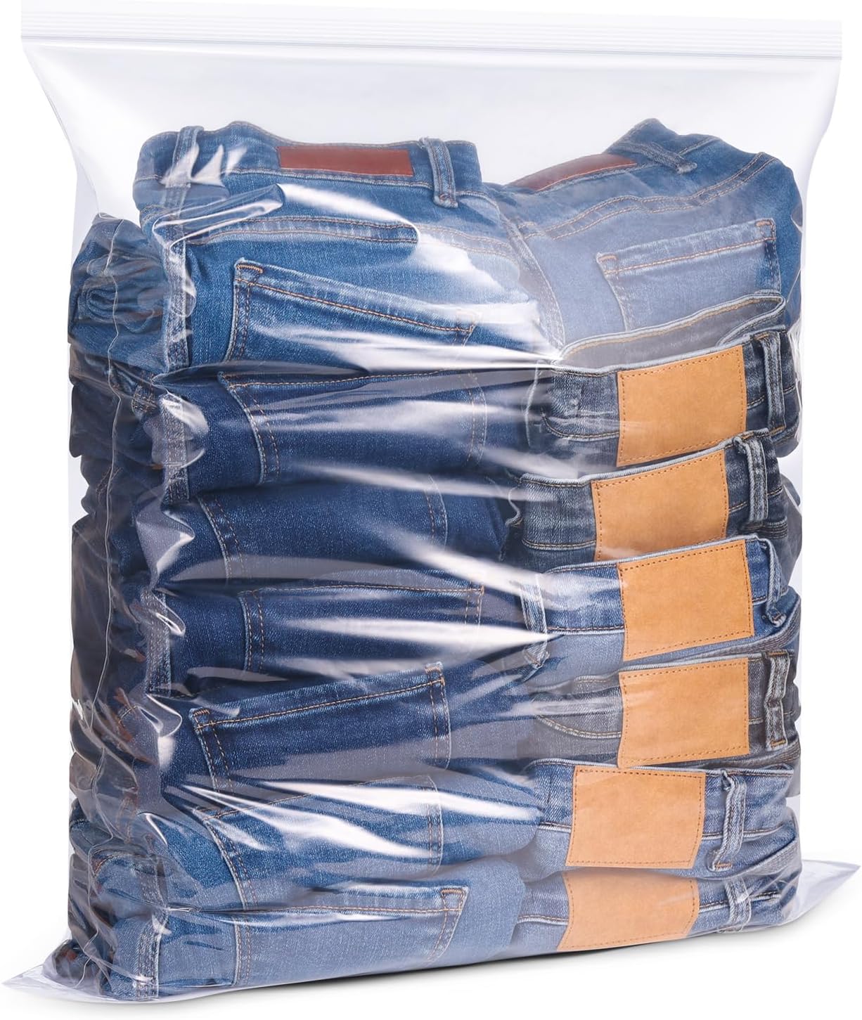 PLLDLC® Large Clear Zipper Storage Bags – Reclosable Organizer Bags
